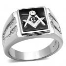 TK1158 - High polished (no plating) Stainless Steel Ring with Top Grade Crystal in Clear