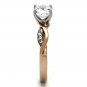 TK1163 - Two-Tone IP Rose Gold Stainless Steel Ring with AAA Grade CZ in Clear