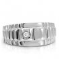 TK120 - High polished (no plating) Stainless Steel Ring with AAA Grade CZ in Clear