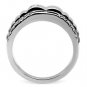 TK120 - High polished (no plating) Stainless Steel Ring with AAA Grade CZ in Clear