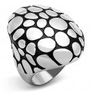 TK1208 - High polished (no plating) Stainless Steel Ring with Epoxy in Jet