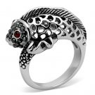 TK1215 - High polished (no plating) Stainless Steel Ring with Top Grade Crystal in Siam