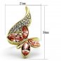 TK1288 - IP Gold(Ion Plating) Stainless Steel Ring with Top Grade Crystal in Light Peach
