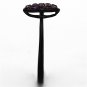 TK1301 - IP Black(Ion Plating) Stainless Steel Ring with Top Grade Crystal in Amethyst