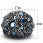 TK1310 - High polished (no plating) Stainless Steel Ring with Top Grade Crystal in Montana