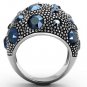 TK1310 - High polished (no plating) Stainless Steel Ring with Top Grade Crystal in Montana