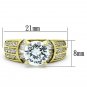 TK1323 - IP Gold(Ion Plating) Stainless Steel Ring with AAA Grade CZ in Clear