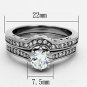 TK1330 - High polished (no plating) Stainless Steel Ring with AAA Grade CZ in Clear