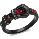 TK1334J - IP Black(Ion Plating) Stainless Steel Ring with Top Grade Crystal in Multi Color