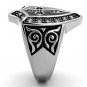 TK1349 - High polished (no plating) Stainless Steel Ring with Top Grade Crystal in Clear