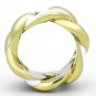 TK1369 - IP Gold(Ion Plating) Stainless Steel Ring with Epoxy in White