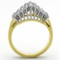 TK1376 - Two-Tone IP Gold (Ion Plating) Stainless Steel Ring with AAA Grade CZ in Clear