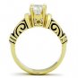 TK1377 - IP Gold(Ion Plating) Stainless Steel Ring with AAA Grade CZ in Clear