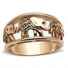 TK1380 - IP Rose Gold(Ion Plating) Stainless Steel Ring with Top Grade Crystal in Citrine Yellow
