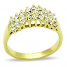TK1384 - IP Gold(Ion Plating) Stainless Steel Ring with Top Grade Crystal in Clear