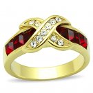 TK1388 - IP Gold(Ion Plating) Stainless Steel Ring with Top Grade Crystal in Siam