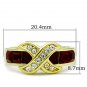 TK1388 - IP Gold(Ion Plating) Stainless Steel Ring with Top Grade Crystal in Siam