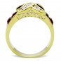 TK1388 - IP Gold(Ion Plating) Stainless Steel Ring with Top Grade Crystal in Siam