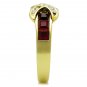 TK1388 - IP Gold(Ion Plating) Stainless Steel Ring with Top Grade Crystal in Siam