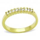 TK1390 - IP Gold(Ion Plating) Stainless Steel Ring with Top Grade Crystal in Clear