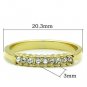 TK1390 - IP Gold(Ion Plating) Stainless Steel Ring with Top Grade Crystal in Clear