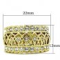 TK1393 - IP Gold(Ion Plating) Stainless Steel Ring with Top Grade Crystal in Clear