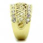 TK1393 - IP Gold(Ion Plating) Stainless Steel Ring with Top Grade Crystal in Clear