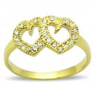 TK1398 - IP Gold(Ion Plating) Stainless Steel Ring with Top Grade Crystal in Clear