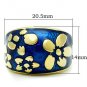 TK1399 - IP Gold(Ion Plating) Stainless Steel Ring with Epoxy in Capri Blue
