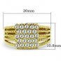TK1400 - IP Gold(Ion Plating) Stainless Steel Ring with Top Grade Crystal in Clear