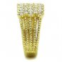 TK1400 - IP Gold(Ion Plating) Stainless Steel Ring with Top Grade Crystal in Clear