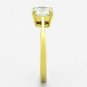 TK1405 - IP Gold(Ion Plating) Stainless Steel Ring with AAA Grade CZ in Clear