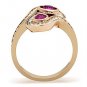 TK1413 - IP Rose Gold(Ion Plating) Stainless Steel Ring with Top Grade Crystal in Fuchsia