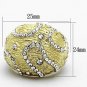 TK1419 - IP Gold(Ion Plating) Stainless Steel Ring with Top Grade Crystal in Clear