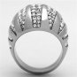 TK1430 - High polished (no plating) Stainless Steel Ring with Top Grade Crystal in Clear
