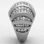TK1430 - High polished (no plating) Stainless Steel Ring with Top Grade Crystal in Clear