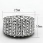 TK1447 - High polished (no plating) Stainless Steel Ring with Top Grade Crystal in Clear