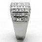 TK1447 - High polished (no plating) Stainless Steel Ring with Top Grade Crystal in Clear