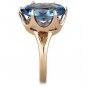TK1484 - IP Rose Gold(Ion Plating) Stainless Steel Ring with Synthetic Spinel in London Blue