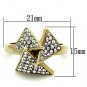 TK1485 - IP Gold(Ion Plating) Stainless Steel Ring with Top Grade Crystal in Clear