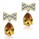 TK1487 - IP Gold(Ion Plating) Stainless Steel Earrings with AAA Grade CZ in Champagne Default Title