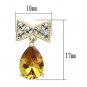 TK1487 - IP Gold(Ion Plating) Stainless Steel Earrings with AAA Grade CZ in Champagne Default Title