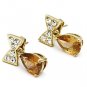 TK1487 - IP Gold(Ion Plating) Stainless Steel Earrings with AAA Grade CZ in Champagne Default Title
