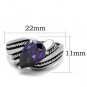 TK1515 - High polished (no plating) Stainless Steel Ring with AAA Grade CZ in Amethyst