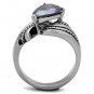 TK1515 - High polished (no plating) Stainless Steel Ring with AAA Grade CZ in Amethyst