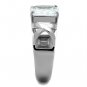 TK1530 - High polished (no plating) Stainless Steel Ring with AAA Grade CZ in Clear