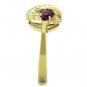 TK1567 - IP Gold(Ion Plating) Stainless Steel Ring with Top Grade Crystal in Amethyst