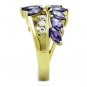 TK1568 - Two-Tone IP Gold (Ion Plating) Stainless Steel Ring with AAA Grade CZ in Amethyst