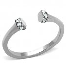 TK1580 - High polished (no plating) Stainless Steel Ring with Top Grade Crystal in Clear