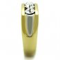 TK1615 - Two-Tone IP Gold (Ion Plating) Stainless Steel Ring with Top Grade Crystal in Clear